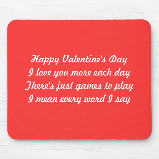 Mousepad poema dia de os namorados (Frente)