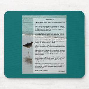 Mousepad Poema dos Desiderata - gaivota na cena da praia