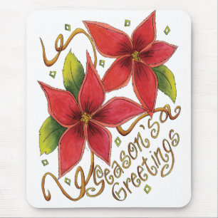 Mousepad Poinsétias dos cumprimentos da estação