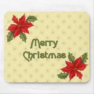 Mousepad Poinsettia Christmas
