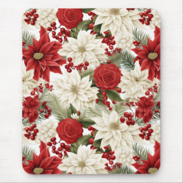 Mousepad Poinsettia de Natal – Design Floral de Feriado
