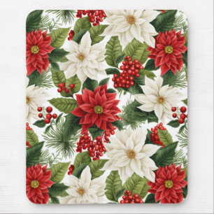 Mousepad Poinsettia de Natal – Design Floral de Feriado