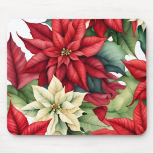 Mousepad Poinsettia Flowers