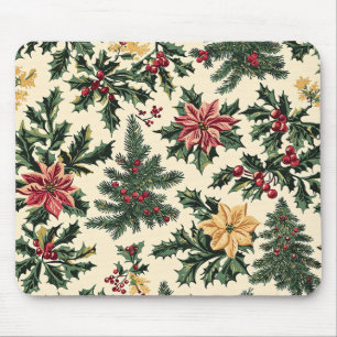 Mousepad Poinsettia Padrão Floral de Natal (15)