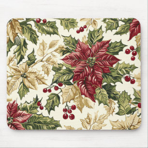 Mousepad Poinsettia Padrão Floral de Natal (17)
