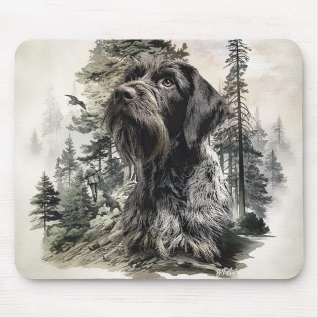 Mousepad Pointer Alemão de Pelo Cabeludo (Frente)