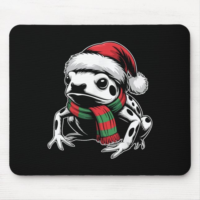 Mousepad Poison Dart Sapo Xmas Santa Hat Scarf Christmas Co (Frente)