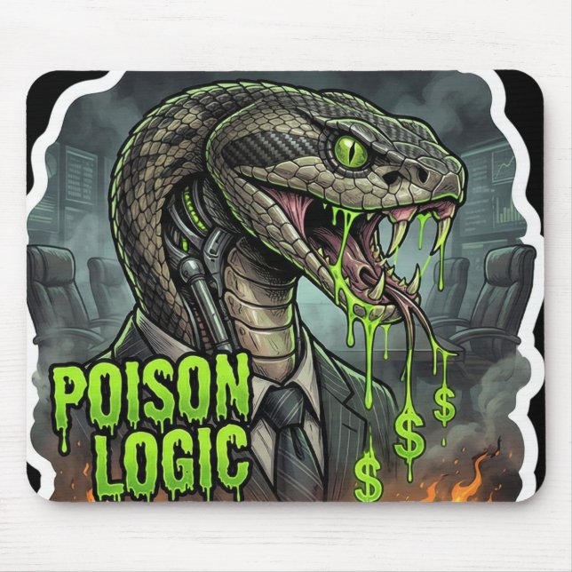 Mousepad Poison Logic – Lies Profit Snake Politician (Frente)