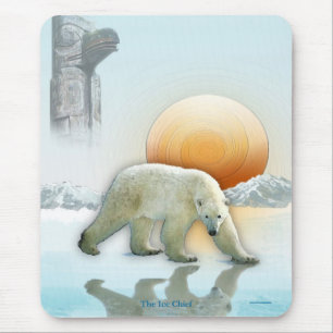 Mousepad Polar Bear e Arte de Vida Selvagem de Polos Totem
