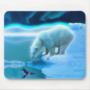 Mousepad Polar Bear & Penguin Ártico Selvagem Árctica Art M