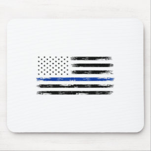 Mousepad Policial Americano Flag Thin Blue Line