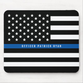 Mousepad Policial Fino Linha Azul Sinalizador Americano Nom