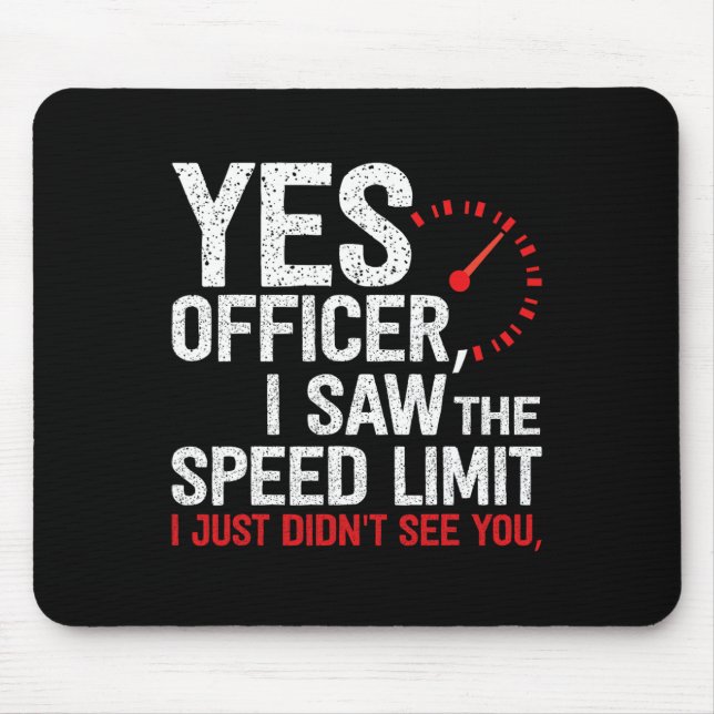 Mousepad Policial Speeding - Para Entusiastas De Carro, Amp (Frente)