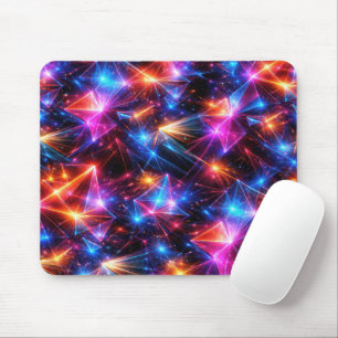 Mousepad Polígono Neon Abstrato Com Faíscas