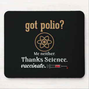 Mousepad Polio de Ciência do Humor Gráfico Engraçado Vacina