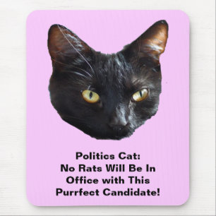 Mousepad Política Cat Nenhum Rato Estará No Escritório