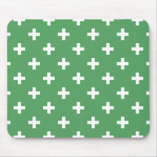 Mousepad Polka branca cruza a verde