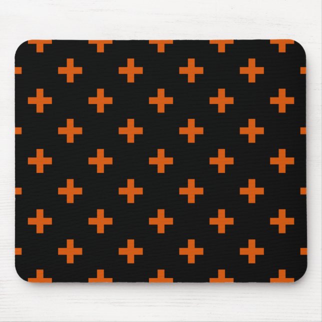 Mousepad Polka laranja cruza preto (Frente)