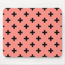 Mousepad Polka negra cruza em pêssego