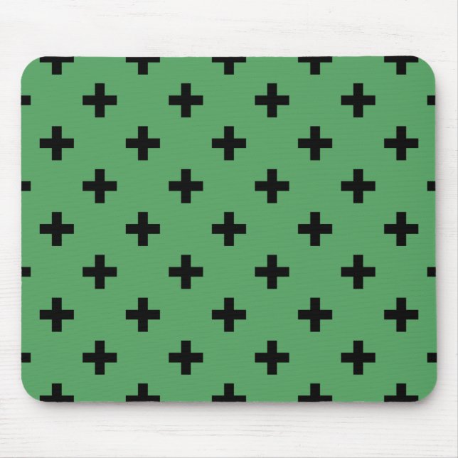 Mousepad Polka negra cruza em verde (Frente)