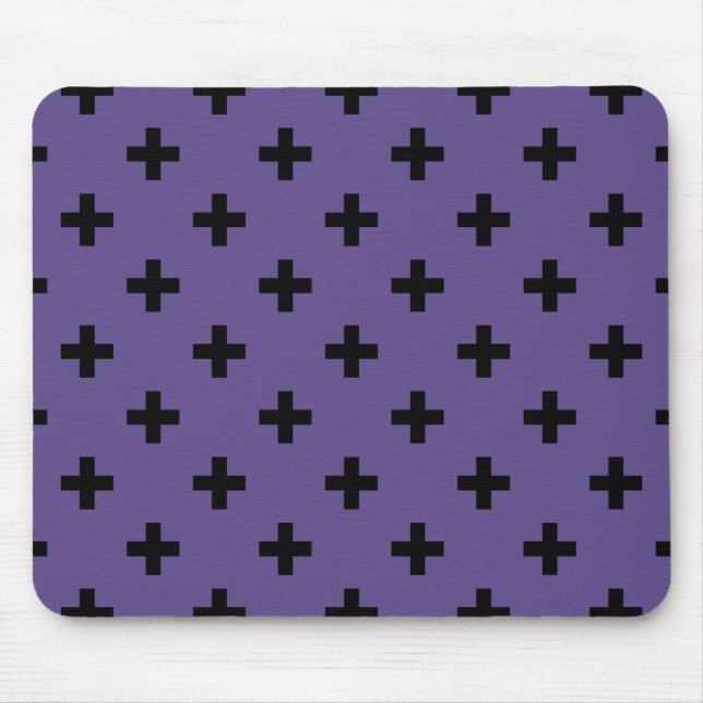 Mousepad Polka negra cruza ultravioleta (Frente)