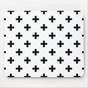 Mousepad Polka preto cruza em branco