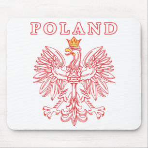 Mousepad Polônia com polonês Eagle do vermelho