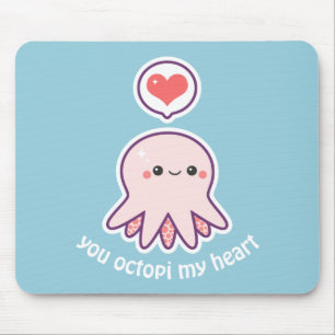 Mousepad Polvo cor-de-rosa de Kawaii