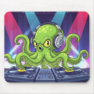 Mousepad Polvo DJ com Discos – Cartoon de Festa Neon