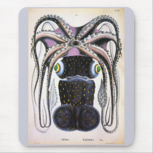 Mousepad Polvo do vintage ou calamar gigante, animal da