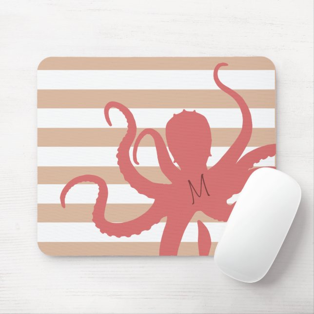 Mousepad Polvo vermelho moderno praia areia branca listrada (Com mouse)