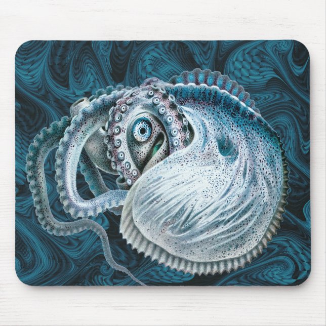 Mousepad Polvo vintage Lula Nautilus Argonauta (Frente)