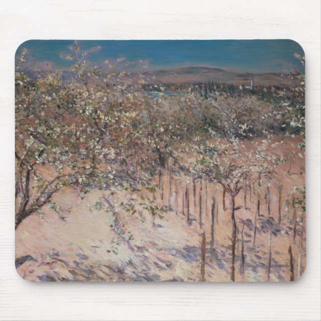 Mousepad Pomar com florescência de árvores de Apple, (Frente)