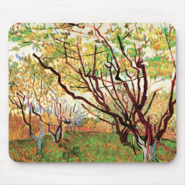 Mousepad Pomar em Flor por Vincent van Gogh (Frente)