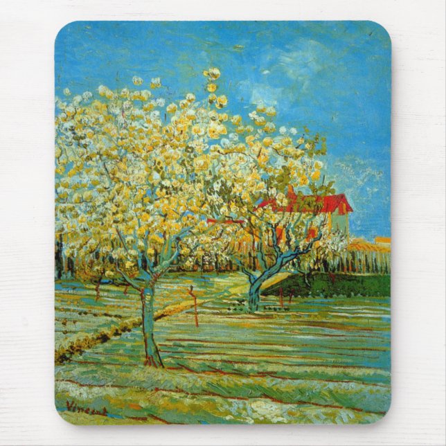 Mousepad Pomar em Flor por Vincent van Gogh (Frente)