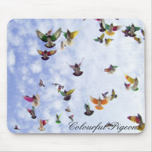 Mousepad Pombos coloridos