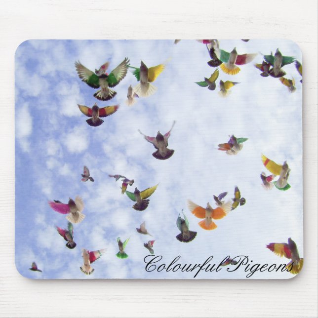 Mousepad Pombos coloridos (Frente)