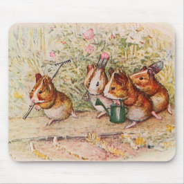 Mousepad Pombos-guineenses Plantando no Jardim