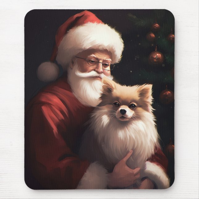 Mousepad Pomerânia com Papai Noel Natal Festivo (Frente)