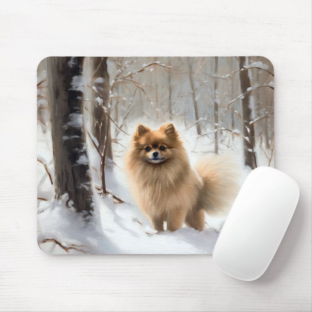 Mousepad Pomerânia Deixe Nevar Natal (Com mouse)