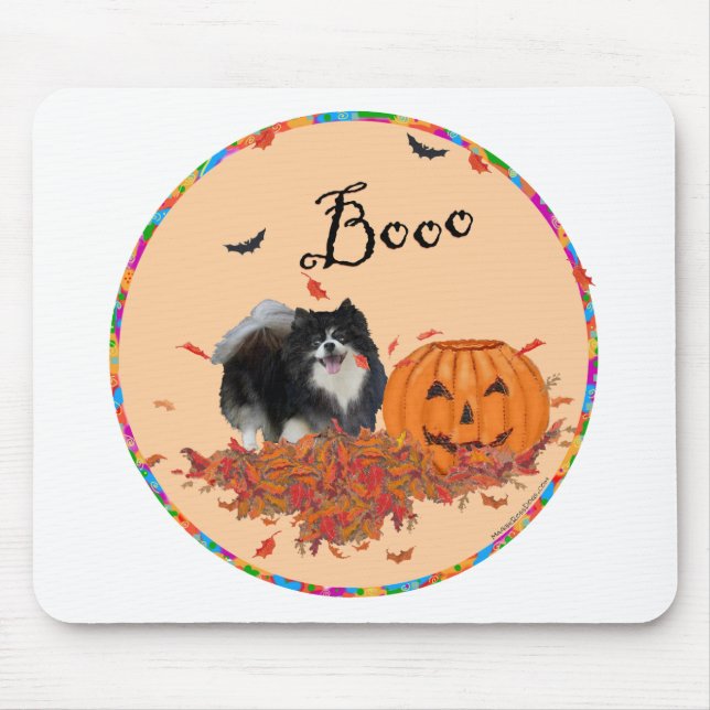 Mousepad Pomerânia Preto Halloween (Frente)
