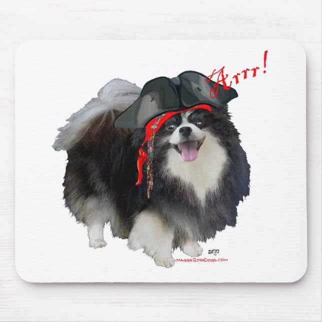 Mousepad Pomerânia Preto Pirata - Arrr! (Frente)