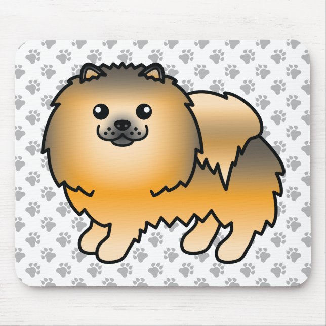 Mousepad Pomerânia Sable Laranja Cachorro de Desenho Animad (Frente)