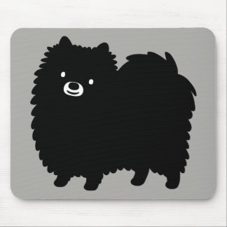 Mousepad Pomerano Preto Cinto | Cão Cartoon Poofy Pom