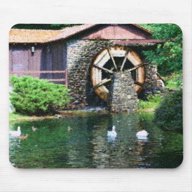Mousepad Pond Seurat com roda d'água (Frente)