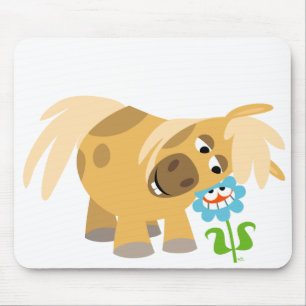 Mousepad Pônei dos desenhos animados e flor macios Mousepa