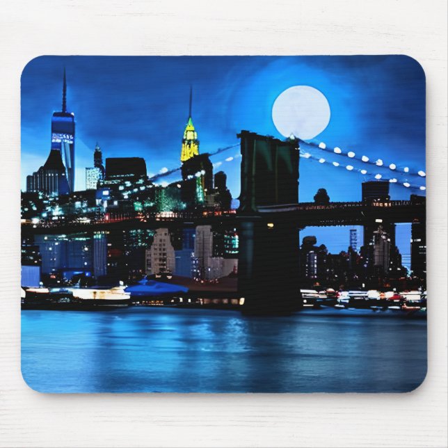 Mousepad Ponte Brooklyn sob lua cheia (Frente)
