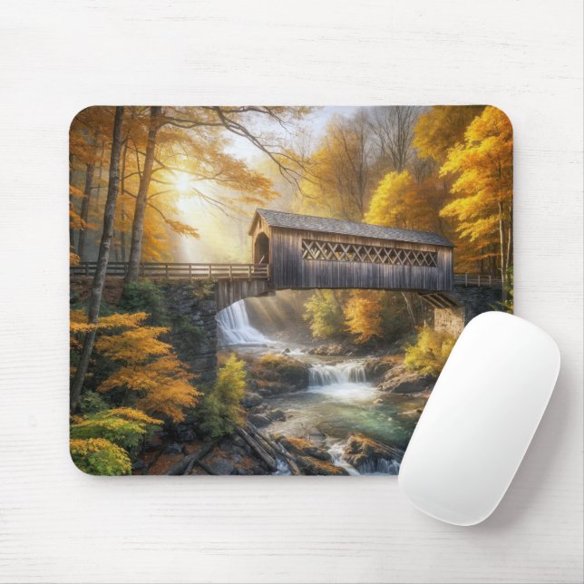 Mousepad Ponte coberta de madeira quaint (Com mouse)