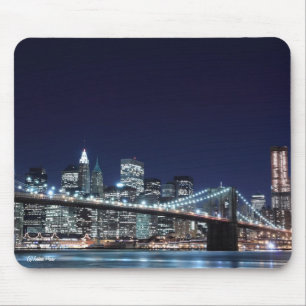Mousepad Ponte de Brooklyn e skyline de Manhattan na noite