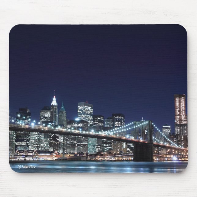 Mousepad Ponte de Brooklyn e skyline de Manhattan na noite (Frente)